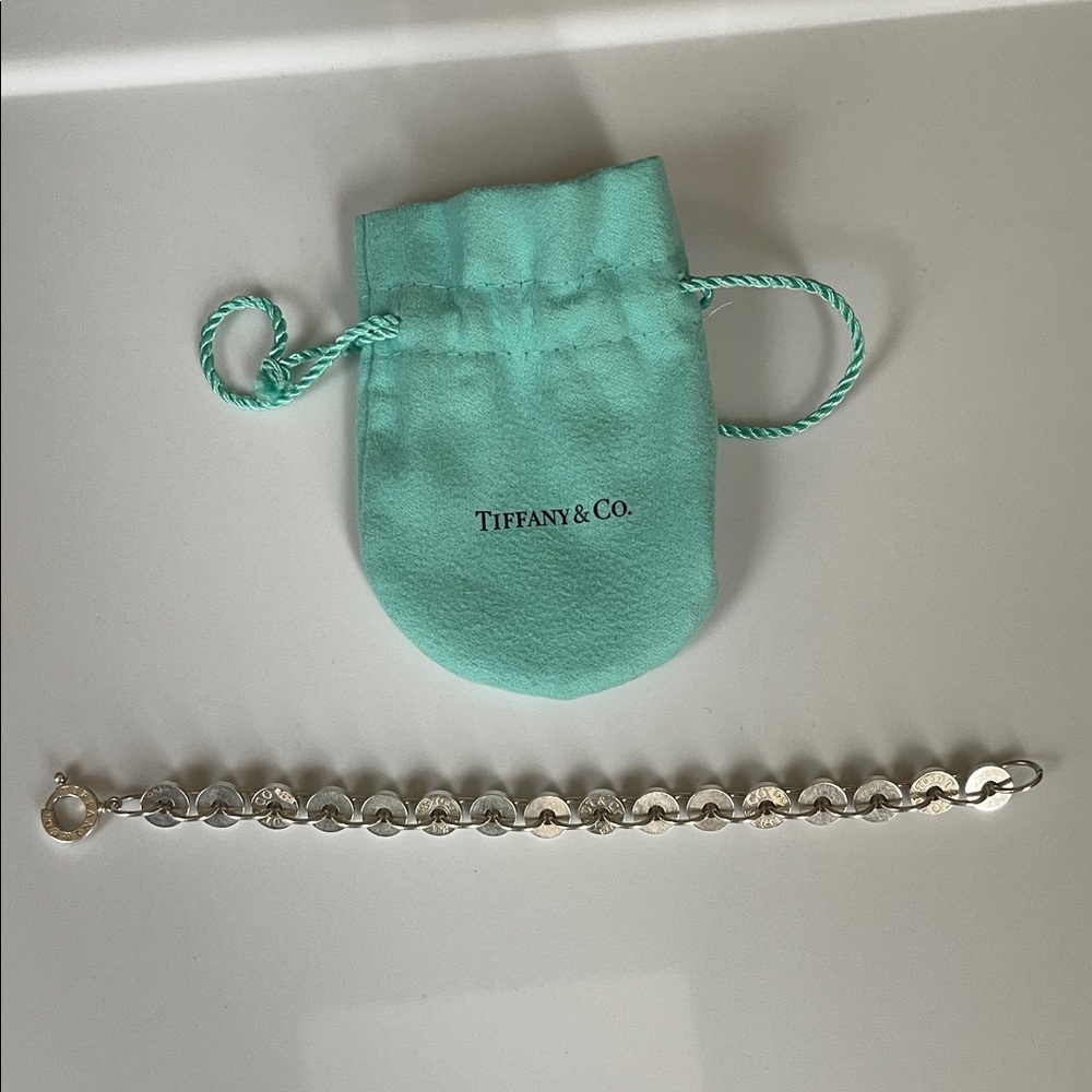 Tiffany & Co. Silver Heart Bracelet with Blue Pouch